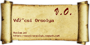 Vécsi Orsolya névjegykártya