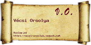 Vécsi Orsolya névjegykártya
